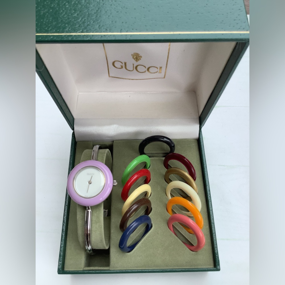 Gucci Women's Interchangeable Bezel Bangle Watch set💗 - Picture 10 of 11